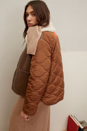 Oui Reversible Jacket Brown/Ecru