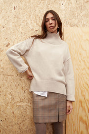 Oui Knit Jumper Light Beige/Melange