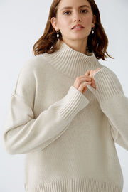 Oui Knit Jumper Light Beige/Melange