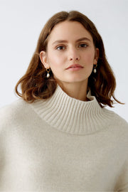 Oui Knit Jumper Light Beige/Melange