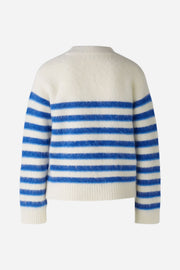 Oui Alpaca Blend Knit Sweater Offwhite/Blue