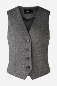 Oui Cropped Waistcoat Grey