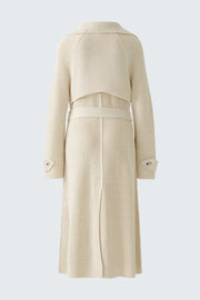 Oui Knitted Trench Coat Off-white