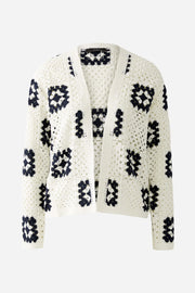 Oui Knit Cardigan White/Navy