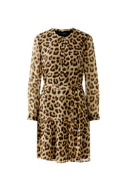 Oui Animal Print Dress Camel