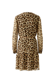 Oui Animal Print Dress Camel