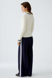 Oui Ribbed Knit Jumper Off-white