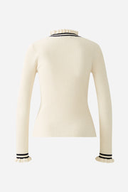 Oui Ribbed Knit Jumper Off-white