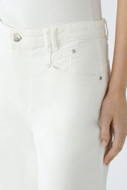 Oui High Rise Wide Leg Jeans Pristine White