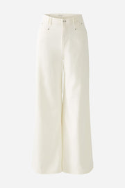 Oui High Rise Wide Leg Jeans Pristine White