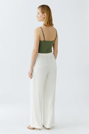 Oui Slip-On Trousers Champagne