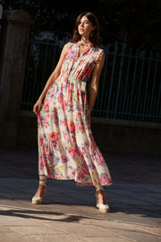 Oui Dress Floral Print Pink/Green