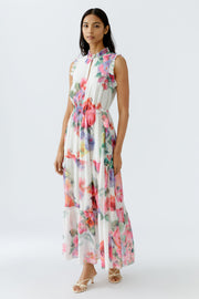 Oui Dress Floral Print Pink/Green