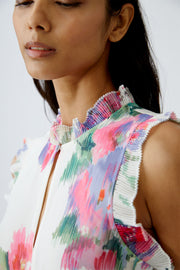 Oui Dress Floral Print Pink/Green