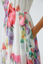 Oui Dress Floral Print Pink/Green