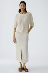 Oui Linen Maxi Skirt Biscuit