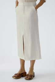 Oui Linen Maxi Skirt Biscuit