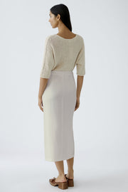 Oui Linen Maxi Skirt Biscuit