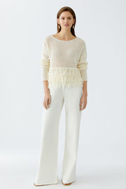 Oui Wide Leg Jeans Champagne