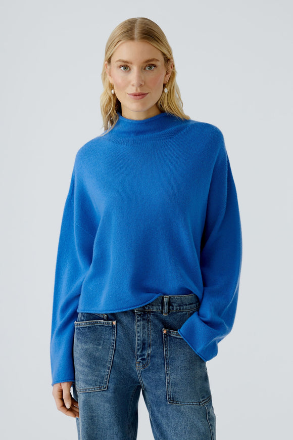 Oui Knit High Neck Jumper Blue