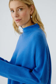 Oui Knit High Neck Jumper Blue