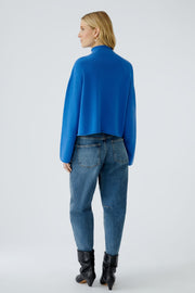 Oui Knit High Neck Jumper Blue