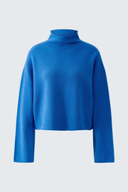 Oui Knit High Neck Jumper Blue