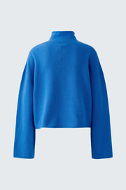 Oui Knit High Neck Jumper Blue