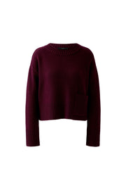 Oui Knit Wool Blend Jumper Dark Bordeaux