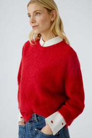 Oui Knit Jumper Scarlet Sage
