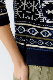 Oui Knit Jumper Navy/White