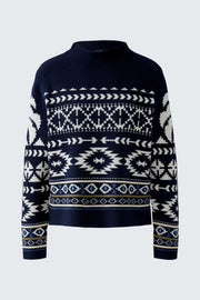 Oui Knit Jumper Navy/White