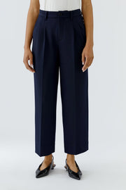 Oui Pleated Trousers Navy