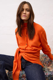 Oui Ilaya Knit Cardi Orange