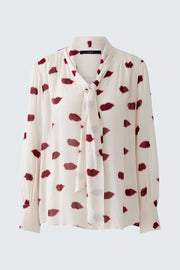 Oui Blouse With Lip Motif Print