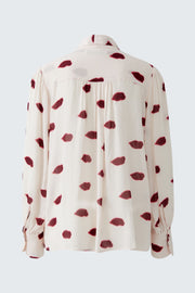 Oui Blouse With Lip Motif Print