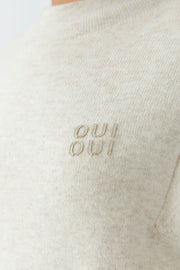 Oui Knit Sweater Light Beige Melange