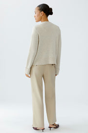 Oui Knit Sweater Light Beige Melange