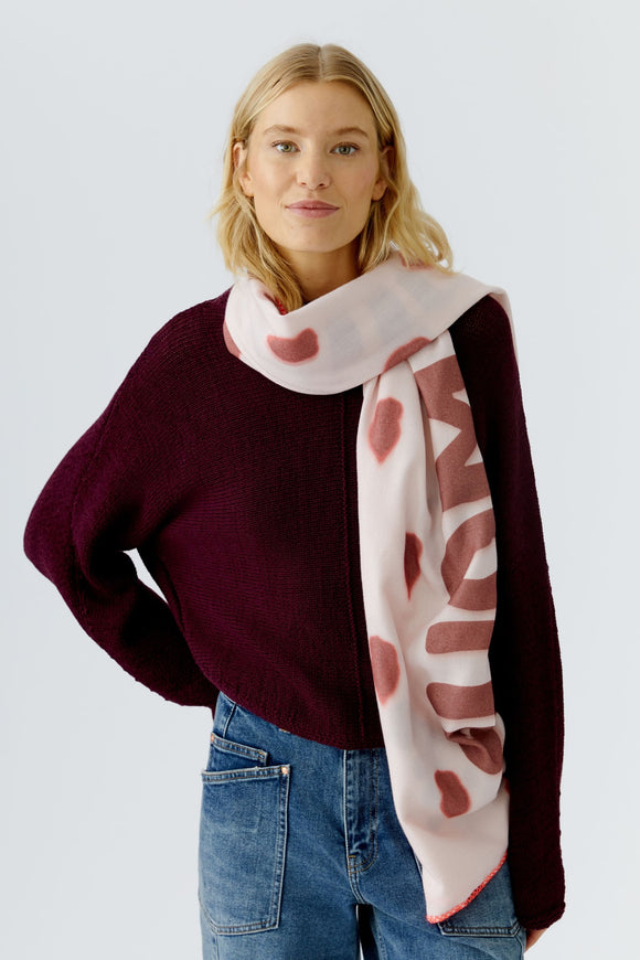 Oui Knit Scarf Rose/Red