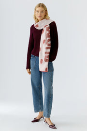 Oui Knit Scarf Rose/Red