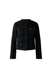 Oui Tweed Cropped Jacket Black