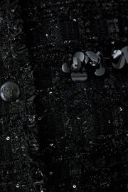 Oui Tweed Cropped Jacket Black