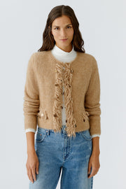 Oui Knit Cardigan Beige Melange