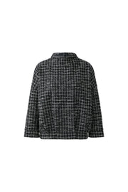 Oui Knit Top Check Print Black/Off-white