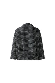 Oui Knit Top Check Print Black/Off-white