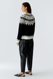 Oui Knit Jumper Black Pattern