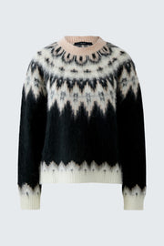 Oui Knit Jumper Black Pattern