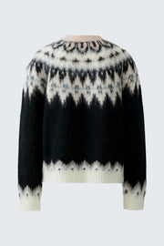 Oui Knit Jumper Black Pattern