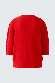 Oui Knit Sweater With Heart Red
