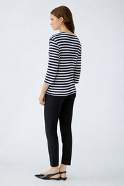Oui Striped T-Shirt Navy/White